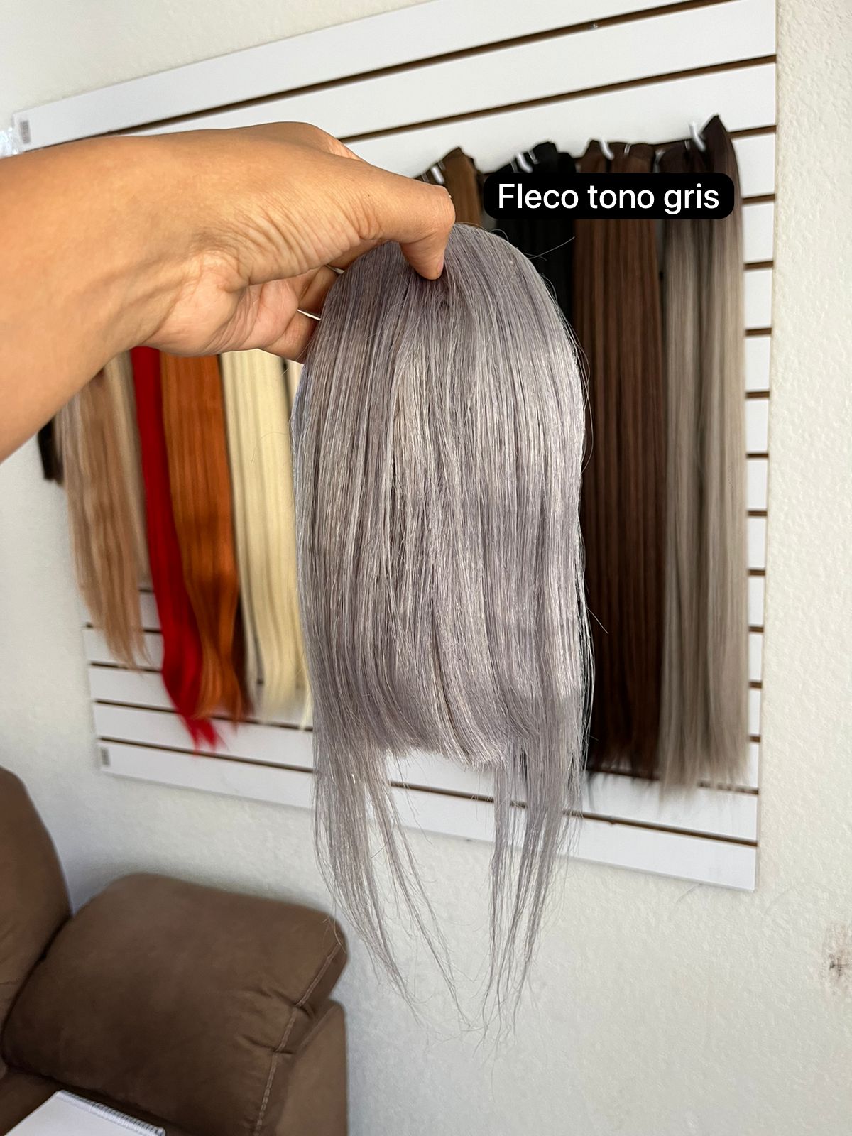 fleco tono Plata cabello huamno