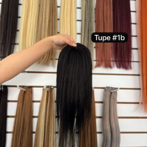 Tupé luces tono 2/613 cabello humano 16 pulgadas
