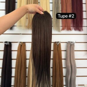 Tupé castaño tono 4 cabello humano