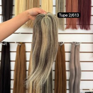 Tupé castaño tono 2 cabello humano