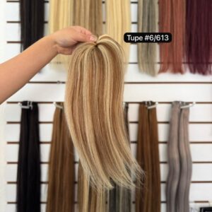 Tupé luces tono 6/613 cabello humano